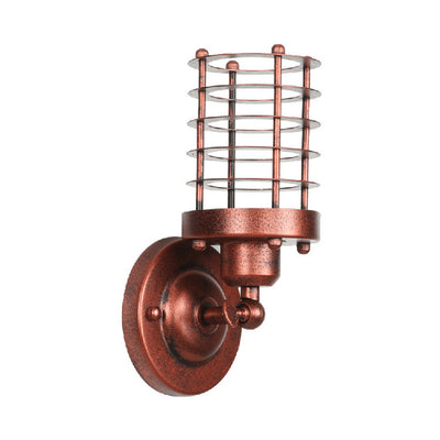 Contemporary Industrial Cylinder Iron 1-Light Wall Sconce Lamp For Hallway