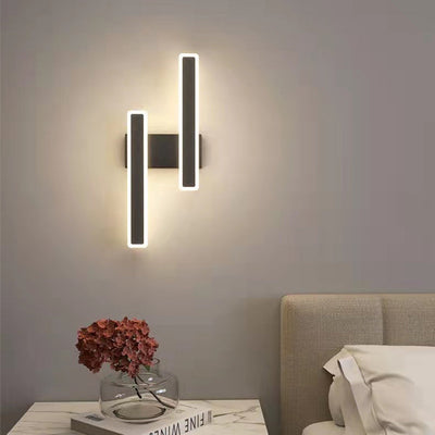 Modern Minimalist Geometric Strip Acrylic Hardware LED Wall Sconce Lamp For Bedroom