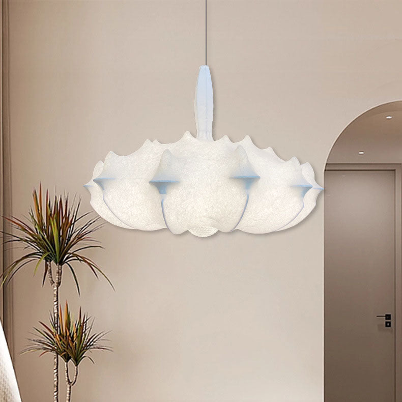 Lustre contemporain à 3 lumières en soie et fer nuages ​​créatifs pour le salon 