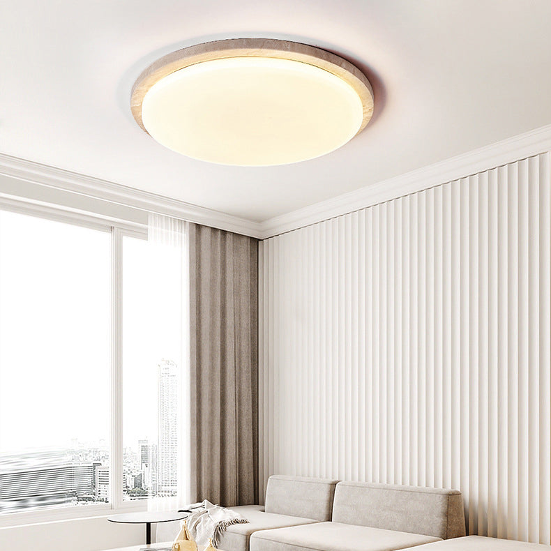 Modern Minimalist Round Steel LED Flush Mount Ceiling Light For Bedroom