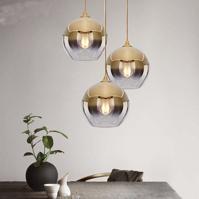 Contemporary Scandinavian Orb Glass Iron 1-Light Pendant Light For Bedroom