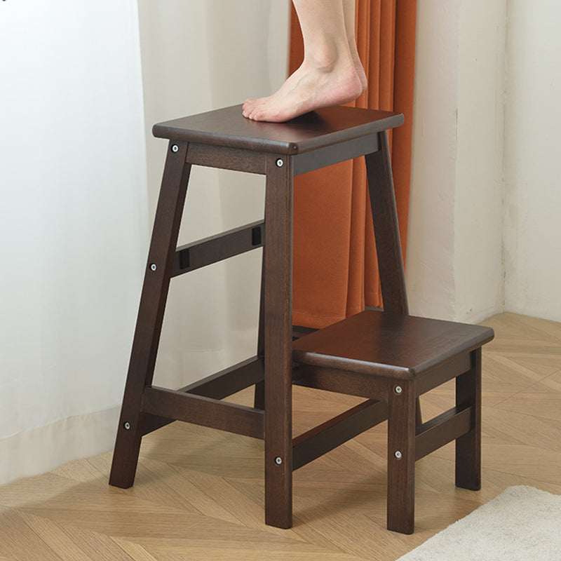 Modern Minimalist Rectangular Wooden Footrest Bar Stool Backless Armless For Dining Room