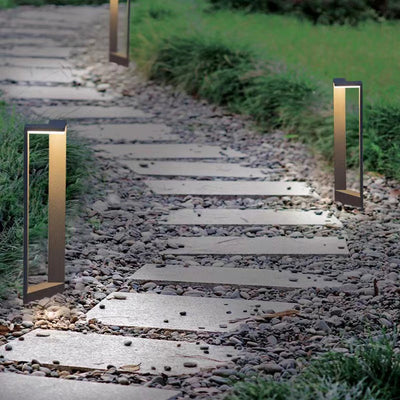 Modern Minimalist Waterproof Rectangular Aluminium Acrylic LED Landscape Lighting Outdoor Light For Outdoor Patio