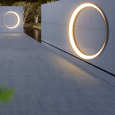 Modern Minimalist Crescent Circle Stainless Steel PC Waterproof LED Wall Sconce Lamp For Outdoor Patio