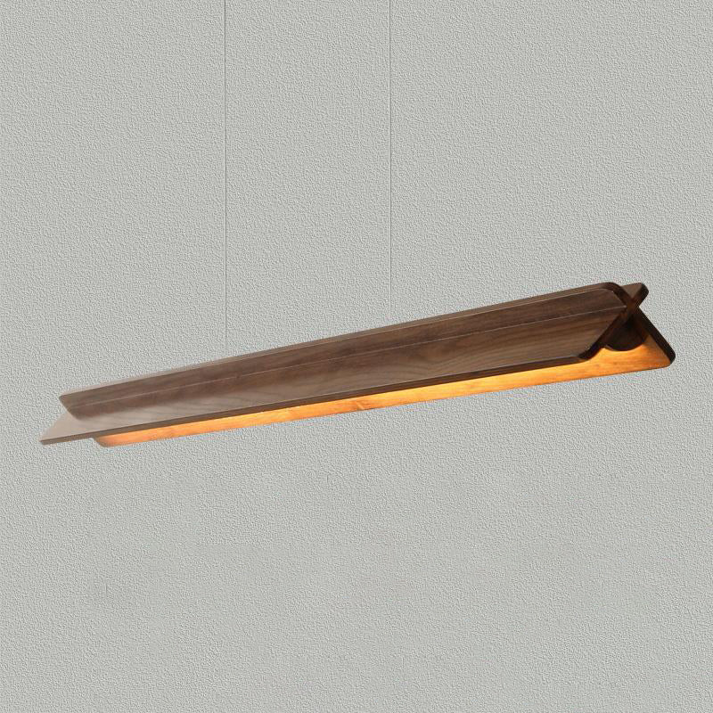 Modern Minimalist Wood Straight Line Design Silicone LED Island Light Pendant Light For Living Room