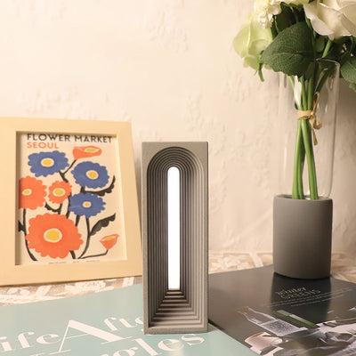 Modern Minimalist Rectangular Cement USB LED Table Lamp