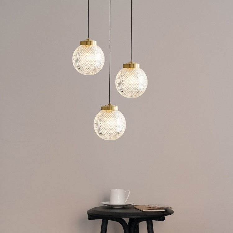 Nordic Light Luxury Simple Glass Ball 1-Light Pendant Light