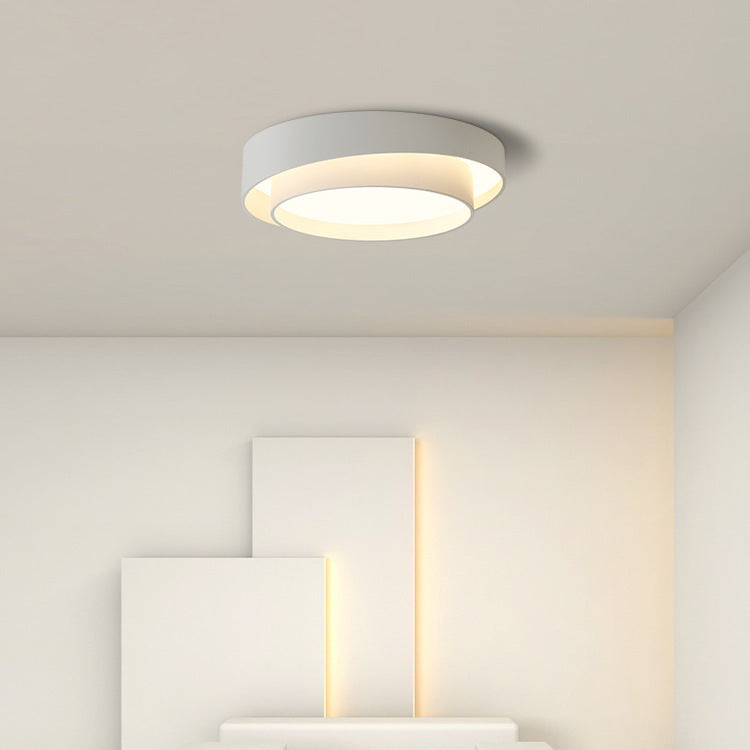 Contemporary Simplicity Two-layer Circle Shade Iron LED Flush Mount Ceiling Light For Living Room