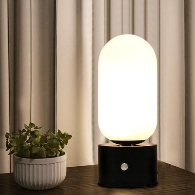 Modern Simplicity Round Orb Iron Glass 1-Light Table Lamp For Bedroom