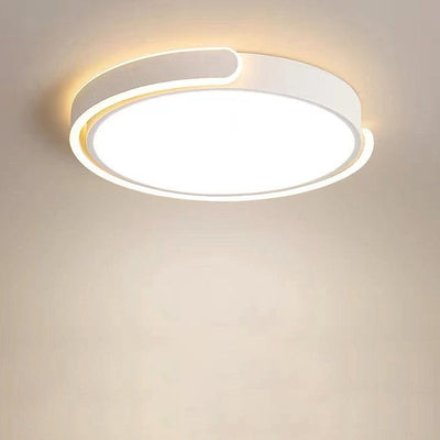 Modern Minimalist Round Aluminum Acrylic LED Flush Mount Ceiling Light For Bedroom