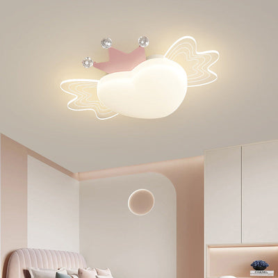 Modern Art Deco Airplane-Shape Heart-Shaped PE Iron LED Flush Mount Ceiling Light For Living Room