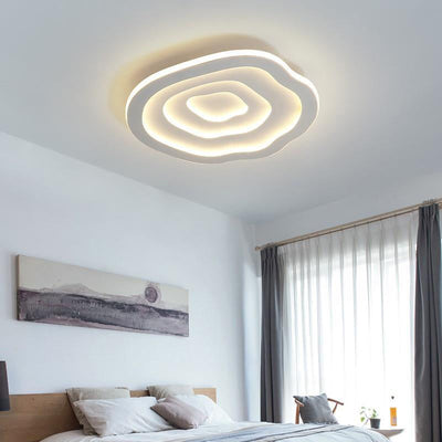 Modern Minimalist Multi-Layer Cloudy Iron Acrylic LED Flush Mount Ceiling Light For Living Room