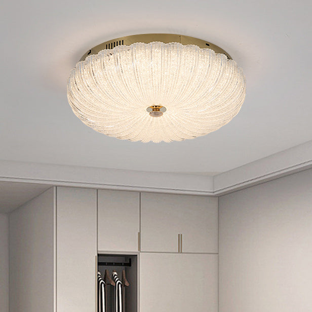 Modern Minimalist Round Stainless Steel Acrylic LED Flush Mount Ceiling Light For Living Room