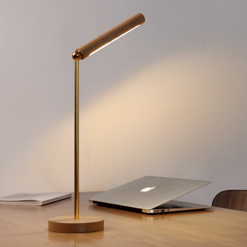 Modern Minimalist Magnetic Wooden Stick Shade USB Foldable LED Table Lamp For Study