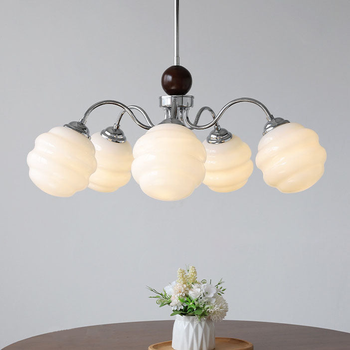 Nordic Modern Minimalist Glass Sphere 3/5-Light Chandelier