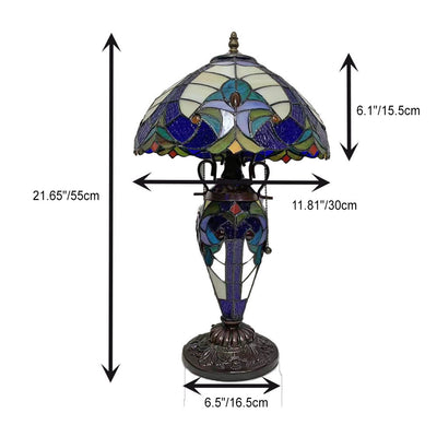 Tiffany Exquisite European Style Stained Glass 3-Light Table Lamp