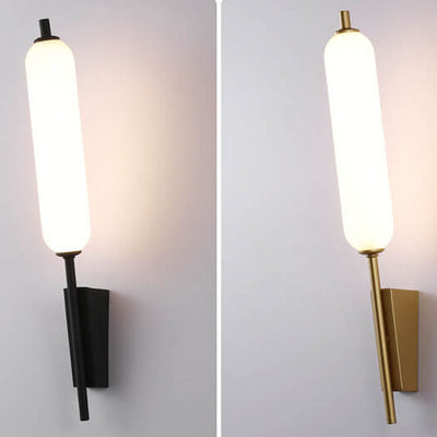 Minimalist Creative Column Straight Arm Iron PC LED Wall Sconce Lamp