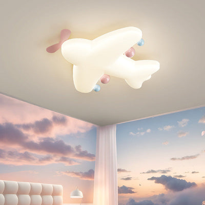 Modern Art Deco Airplane-Shape Heart-Shaped PE Iron LED Flush Mount Ceiling Light For Living Room