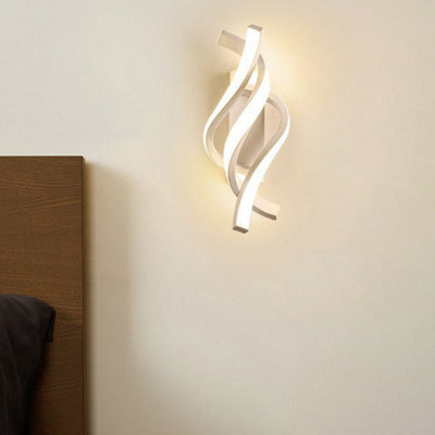 Modern Creative Aluminum Spiral Strip Design LED Wall Sconce Lamp For Living Room