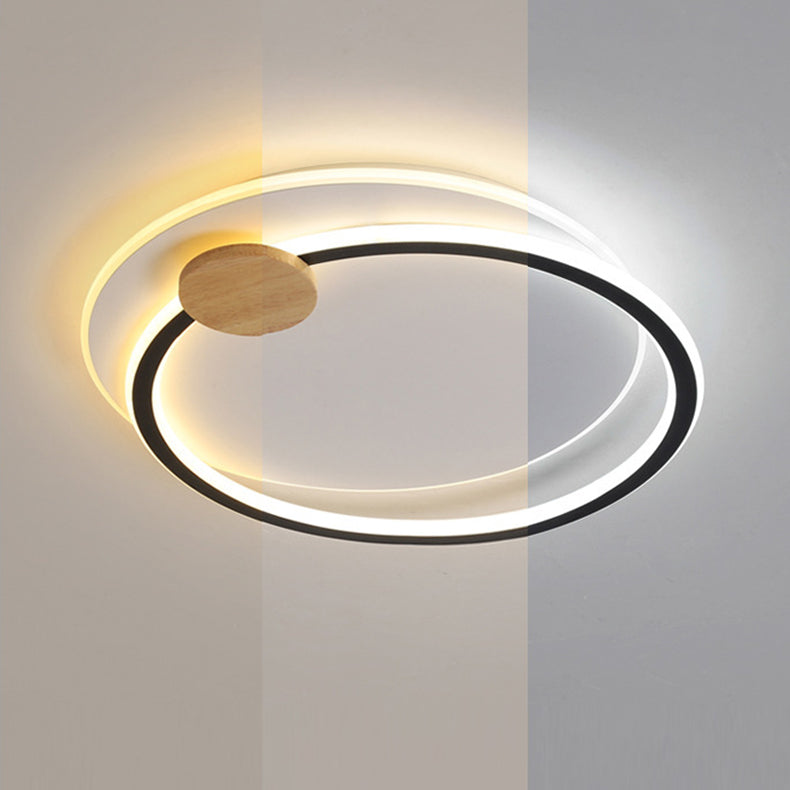 Contemporary Simplicity Iron Circle Ring Acrylic LED Flush Mount Ceiling Light For Living Room