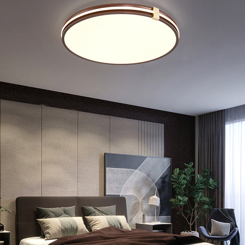 Modern Minimalist Round Square Aluminum Acrylic LED Flush Mount Ceiling Light For Bedroom