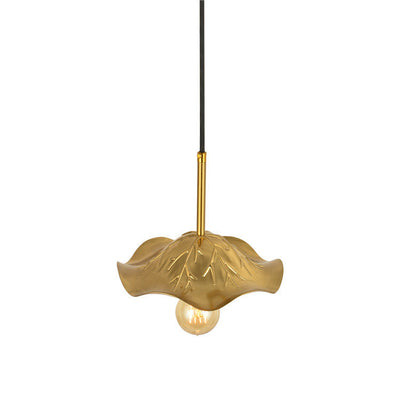 Contemporary Scandinavian Lotus Leaf Iron 1-Light Pendant Light For Living Room