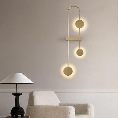 Contemporary Nordic Round Geometric Metal Acrylic LED Wall Sconce Lamp For Hallway