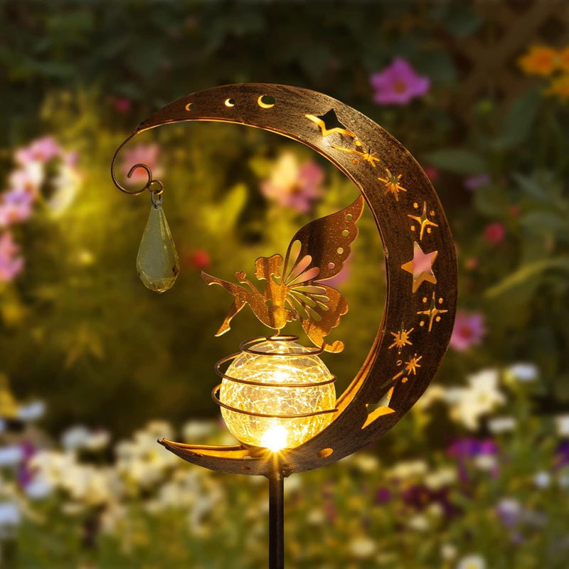 Modern Art Deco Moon Fairy Lamp Iron LED Outdoor Light For Garden