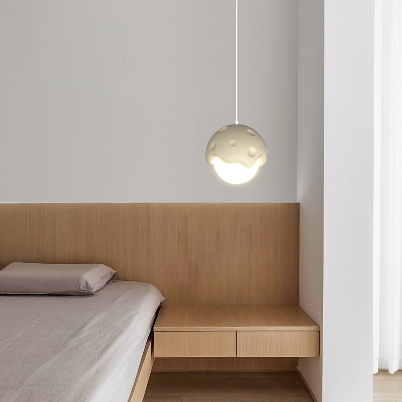 Contemporary Scandinavian Log Glass Round 1-Light Pendant Light For Bedroom