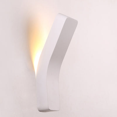 Modern Minimalist Rectangular Curved Iron 1-Light Wall Sconce Lamp For Bedroom