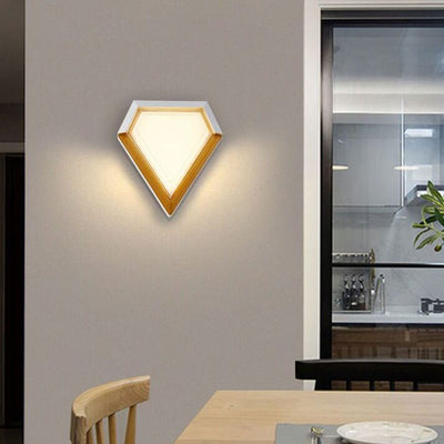 Creative Acrylic Heart Shield Diamond Shape LED Outdoor Waterproof Wall Sconce Lamp