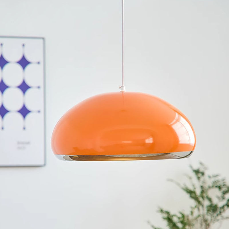 Zeitgenössische Retro Halb Oval Eisen 1-Licht Pendelleuchte für Wohnzimmer 