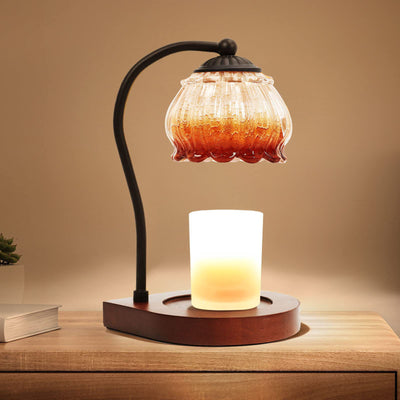 Nordic Modern Creative Glass Flower Shape 1-Light Melting Wax Table Lamp