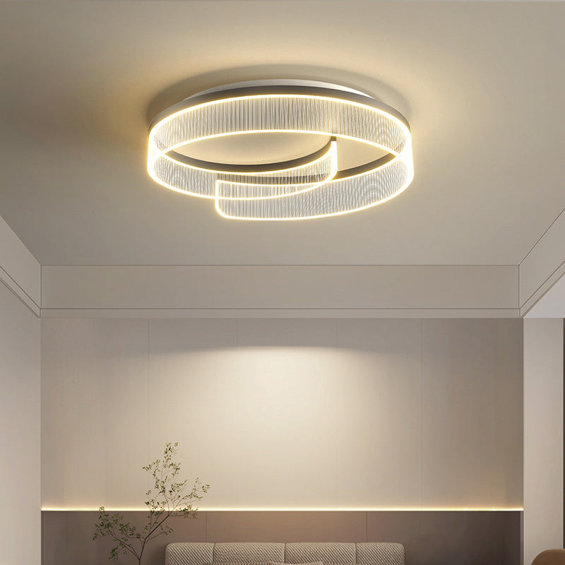 Modern Minimalist Round Acrylic Iron Aluminum LED Flush Mount Ceiling Light For Living Room