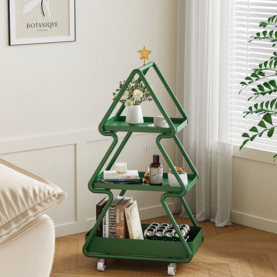 Contemporary Creative Christmas Tree Iron End Table 3-Tier For Living Room