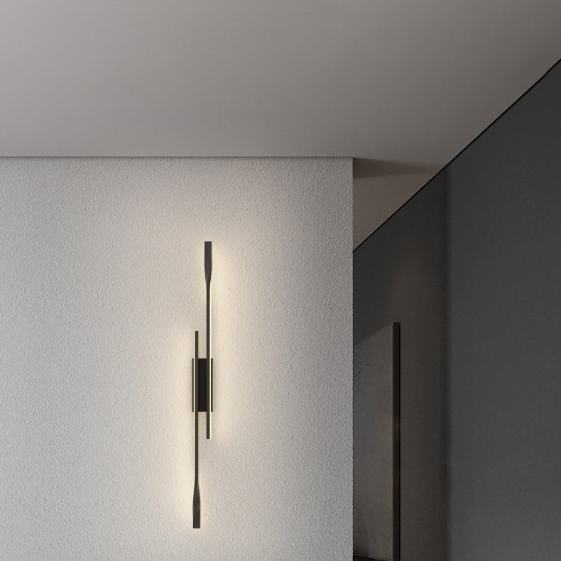 Modern Minimalist Aluminum Straight Line Silicone LED Wall Sconce Lamp For Living Room