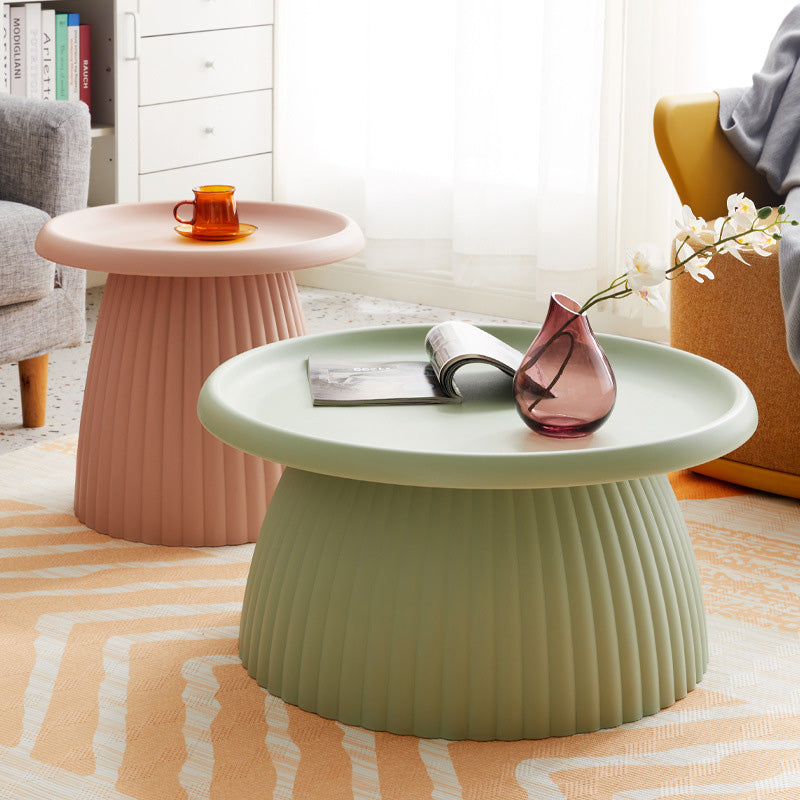 Contemporary Creative Round Cone Lace Base PP Plastic Coffee Table For Living Room