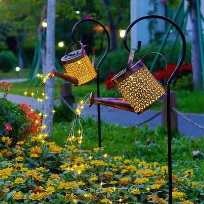 Contemporary Creative Solar Kettle Iron LED Outdoor Light For Garden