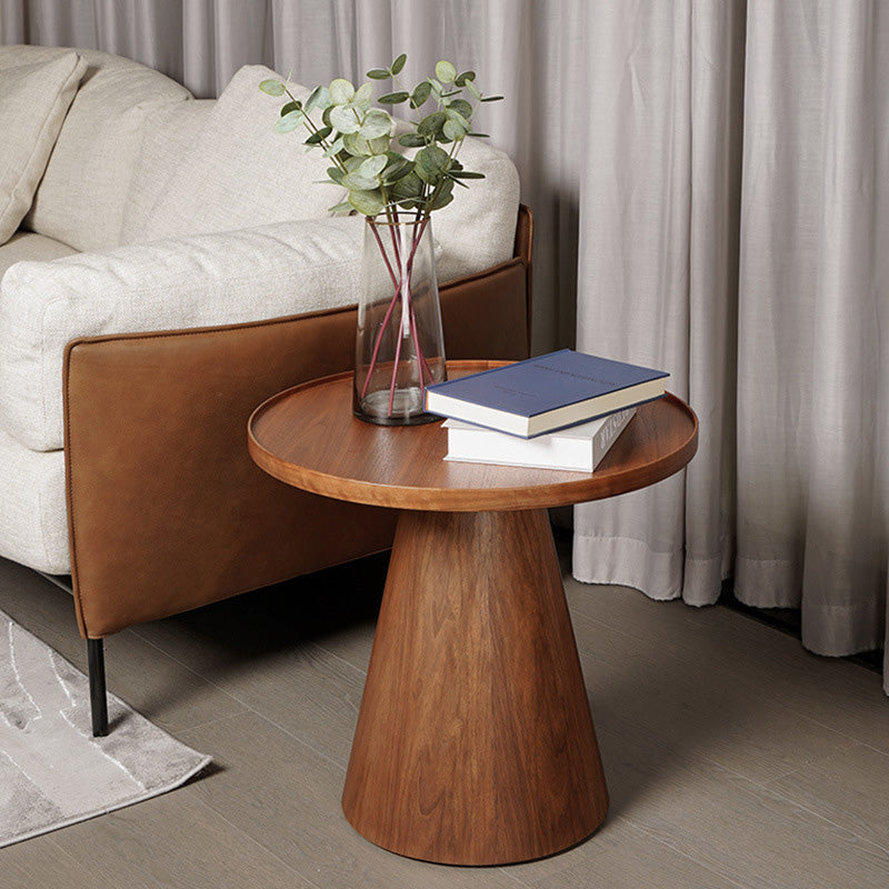 Modern Minimalist Round Wood Coffee Table For Living Room