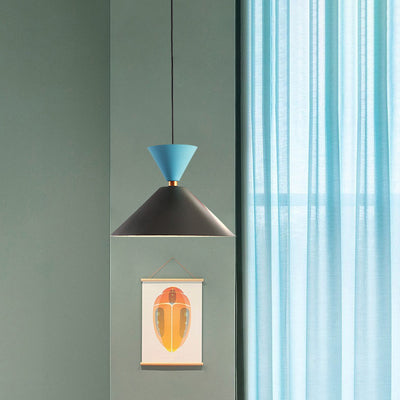 Modern Macaron Colorful Geometric Polygons Iron 1-Light Pendant Light