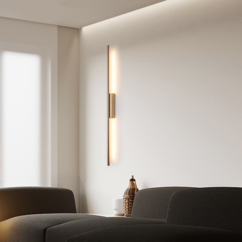 Modern Minimalist Strip Copper PC LED Wall Sconce Lamp For Living Room