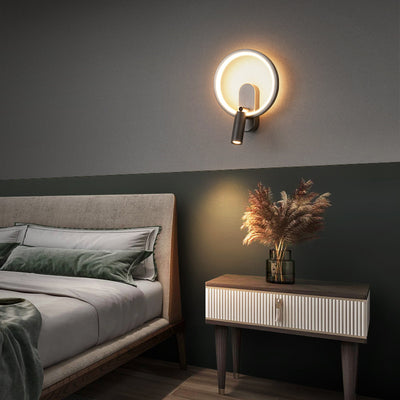 Modern Minimalist Brass Elliptical Circle LED Wall Sconce Lamp For Bedside