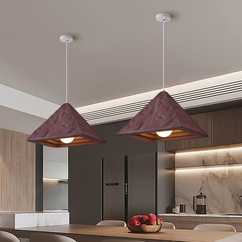 Contemporary Nordic Plexiglas Triangular Tapered 1-Light Pendant Light For Dining Room