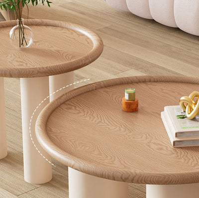 Modern Minimalist Round Tabletop Eco-friendly Plate Coffee Table 4-Leg For Living Room