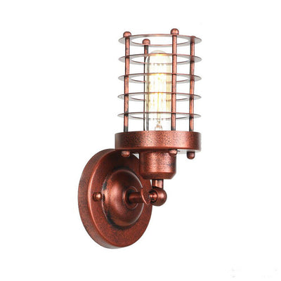 Contemporary Industrial Cylinder Iron 1-Light Wall Sconce Lamp For Hallway