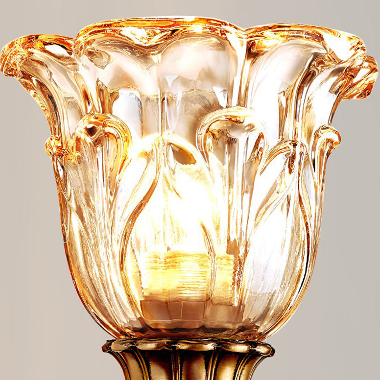 Traditional European Floral Zinc Alloy Resin Crystal Glass 1-Light Wall Sconce Lamp For Hallway