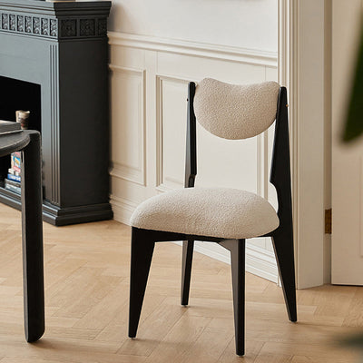 Modern Minimalist Square Wood Velvet Dining Chair Backrest Armless For Dining Room