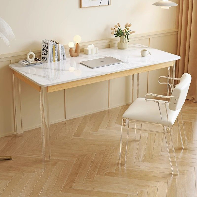 Modern Minimalist Square Lambswool Fabric Acrylic Vanity Stool Backrest For Bedroom