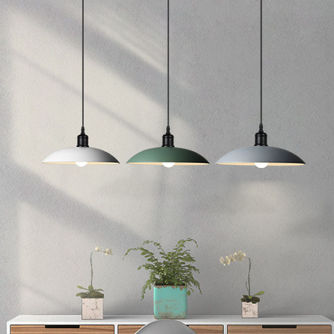 Industrial Simple Personality Wrought Iron Disc 1-Light Pendant Light