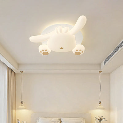 Contemporary Creative Bear Iron Plastic LED Semi-Flush Mount Ceiling Light For Living Room